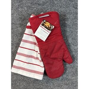 KitchenAid All Purpose Set Red - Kitchen Towel &‎ Matching Oven Mitt NWT